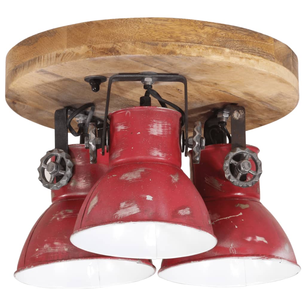 Lampada Da Soffitto 25 W Rosso Anticato 35x35x25 Cm E27 - Image 3