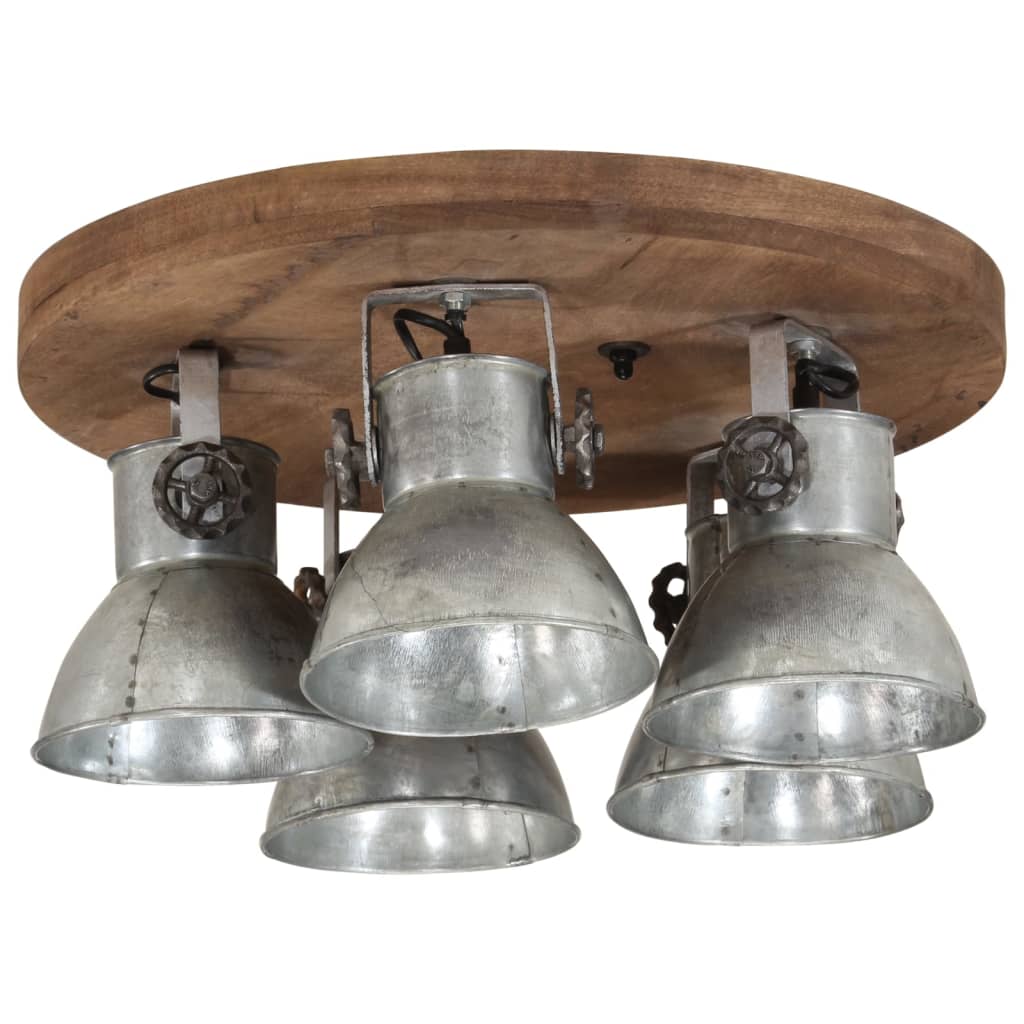 Lampada Da Soffitto 25 W Argento Vintage 50x50x25 Cm E27 - Image 3