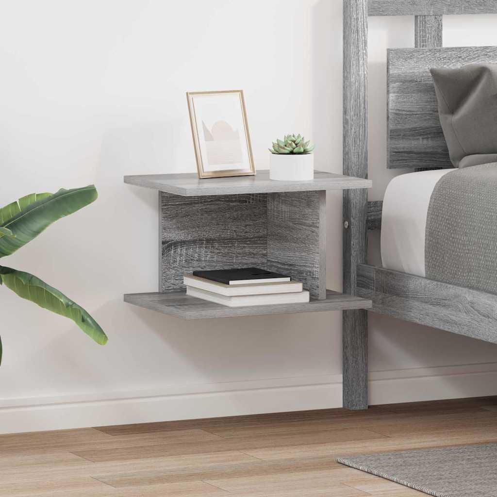 Comodino 2 Pcs Grigio Sonoma 40 X 30 X 25 Cm Legno Multistrato