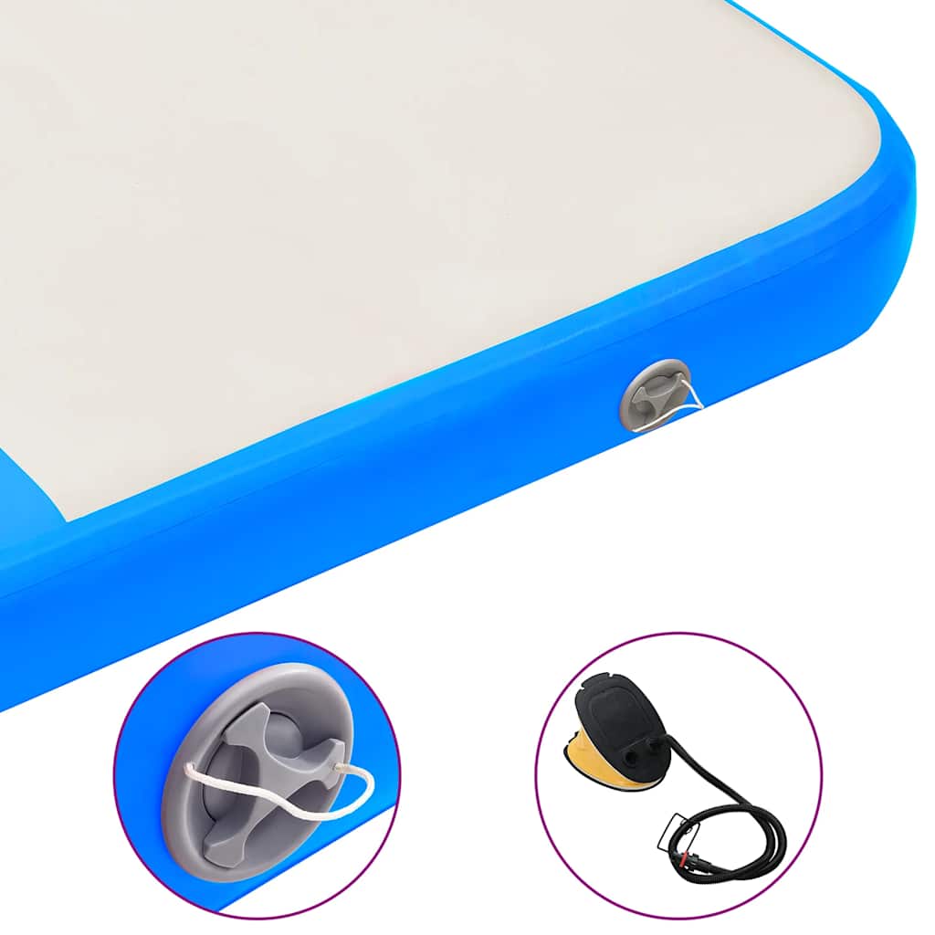 Tappetino Ginnastica Gonfiabile Con Pompa 200x200x10 Cm Pvc Blu - Image 5