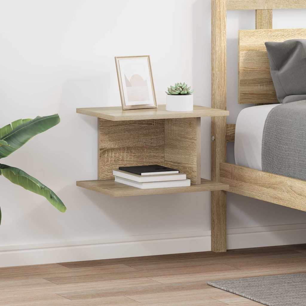 Comodino 2 Pcs Rovere Sonoma 40 X 30 X 25 Cm Legno Multistrato