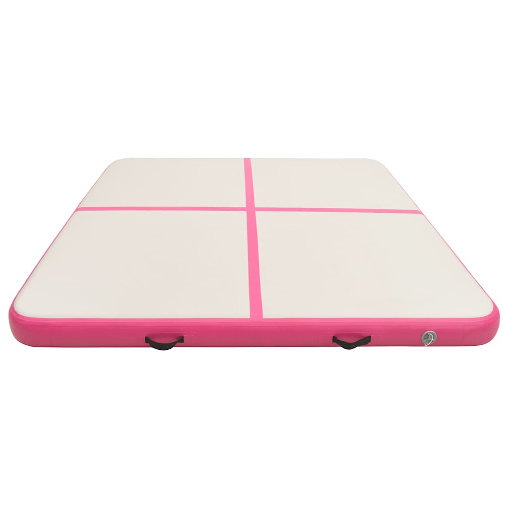 Tappetino Ginnastica Gonfiabile E Pompa 200x200x10 Cm Pvc Rosa - Image 3