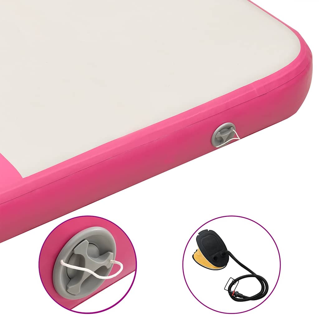 Tappetino Ginnastica Gonfiabile E Pompa 200x200x10 Cm Pvc Rosa - Image 5