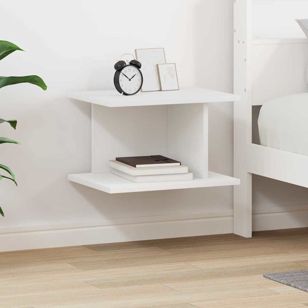 Comodino Bianco 40 X 30 X 25 Cm Legno Multistrato