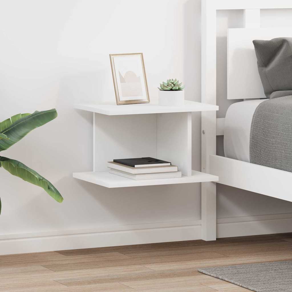 Comodino 2 Pcs Bianco 40 X 30 X 25 Cm Legno Multistrato