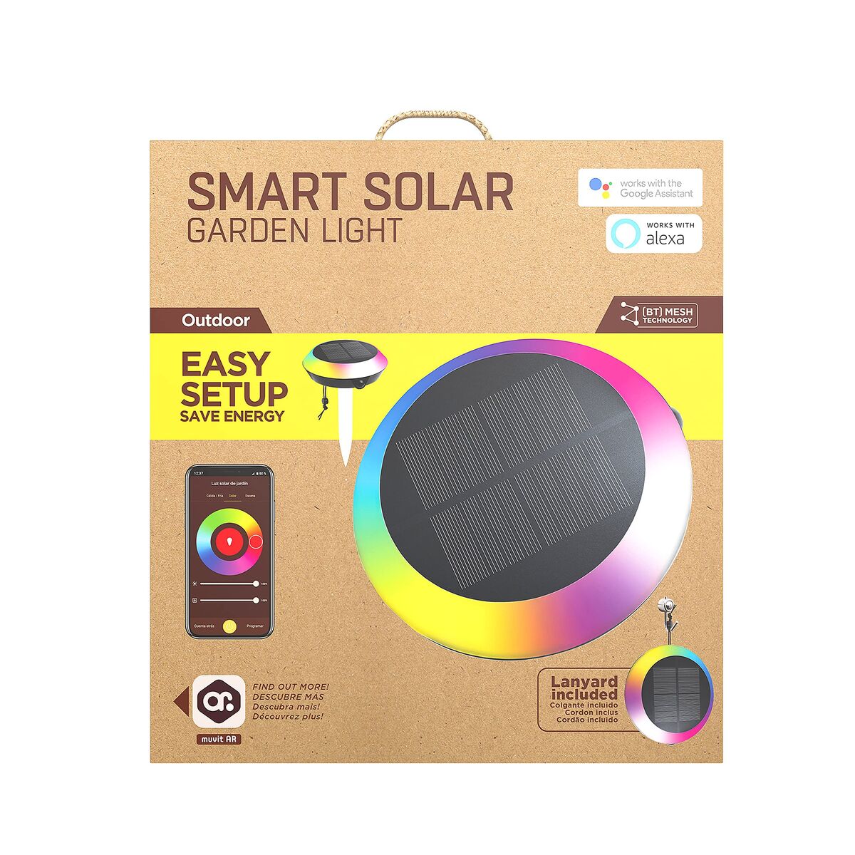 Lampada Ad Energia Solare Muvit Miosgl001 G 1,5 W Bianco Multicolore E27 Ip65 Rgb (2700 K) (6500 k)