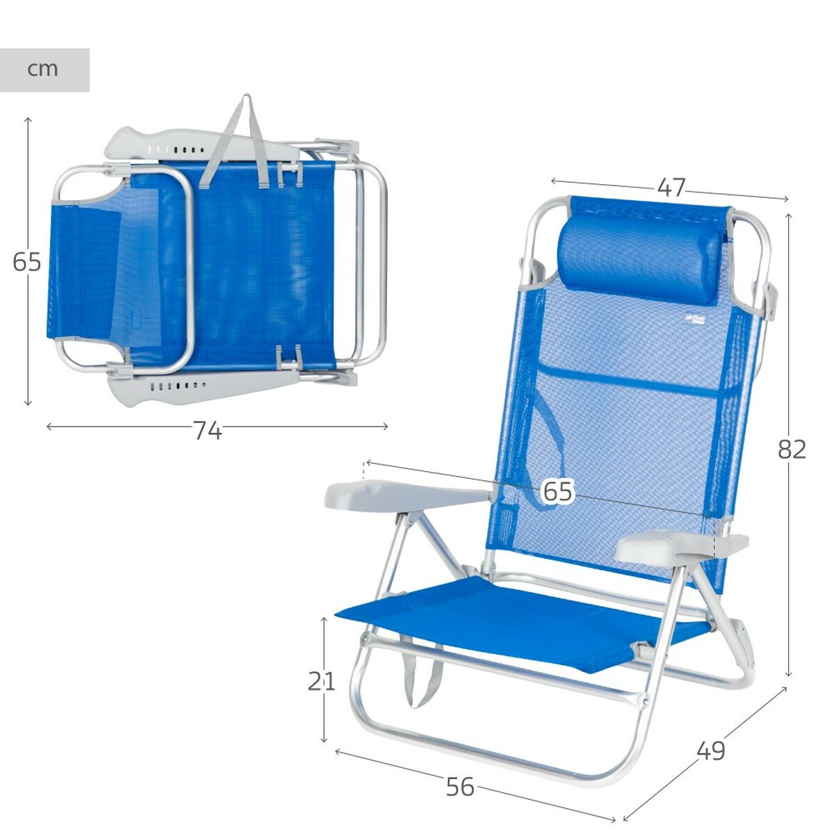 Sedia Da Spiaggia Aktive 47 X 82 X 49 Cm (2 Unità) - Image 3