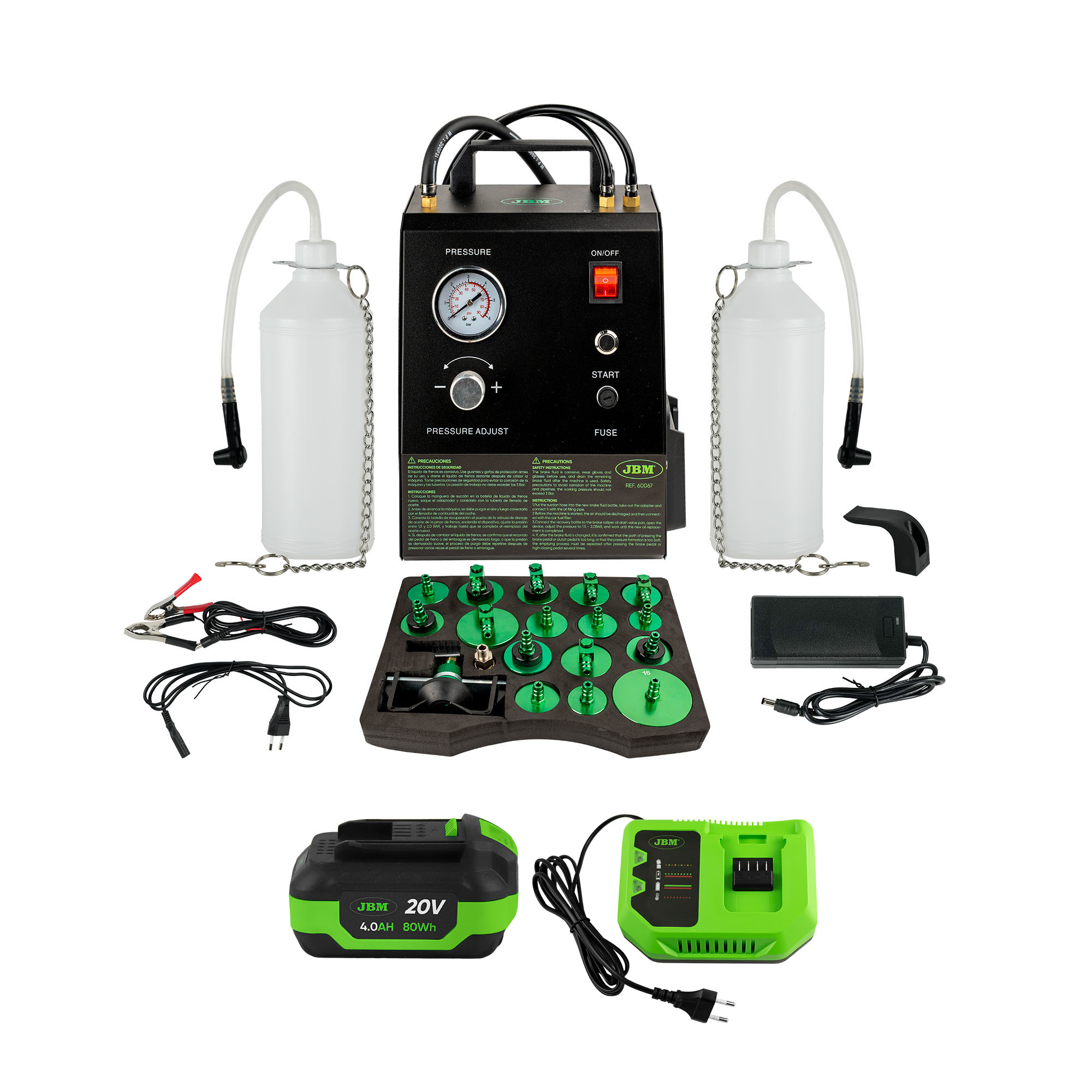 60067 Spurgatore Freni Elettrico A Batteria +  60013 Batteria Agli Ioni Di Litio Da 4.0 ah