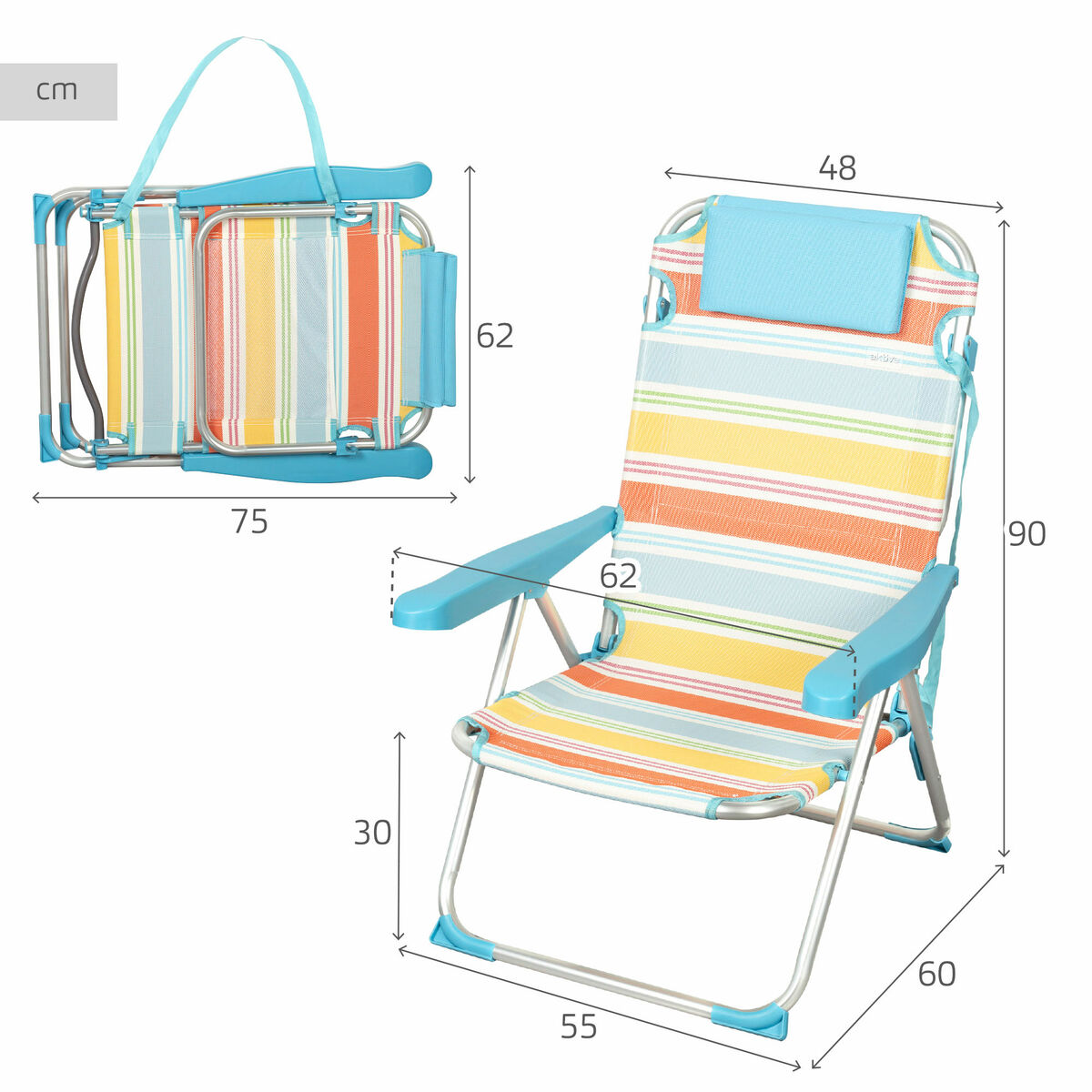 Sedia Da Spiaggia Aktive 48 X 90 X 60 Cm (2 Unità) - Image 5