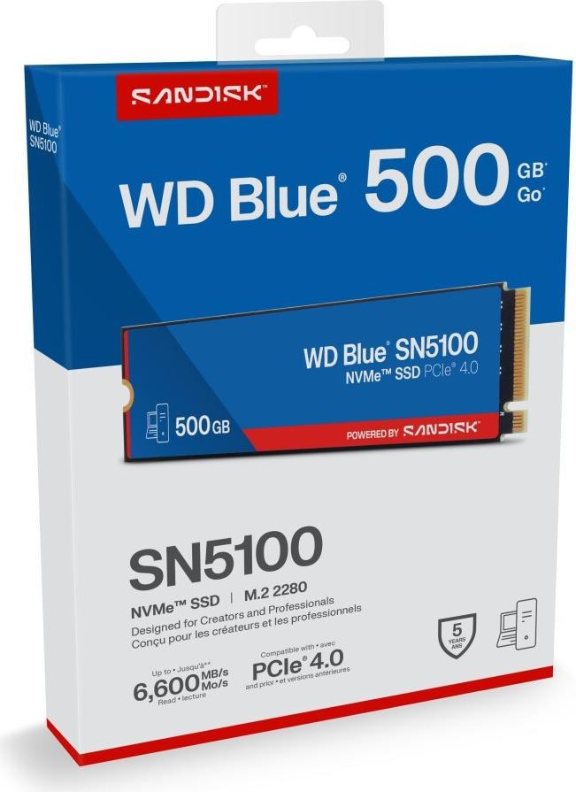 Sandisk 500gb Wd Blue Sn5100 Nvme Ssd - FlasH-Speicher - Unsortiert (wdbs4f5000anC-Wrsn)