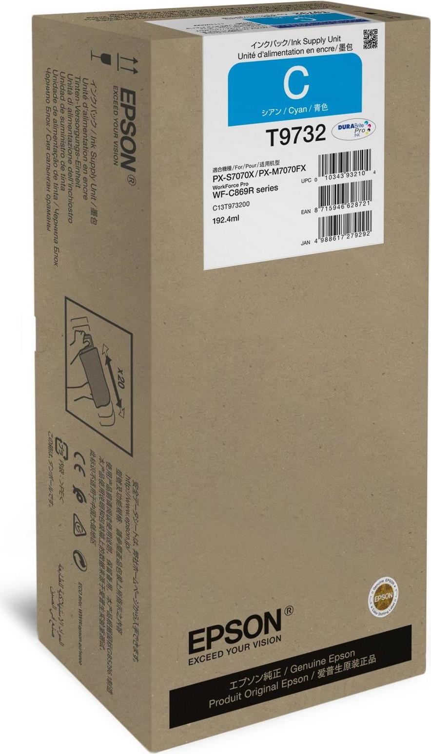 Epson T9732 - 192,4 Ml - Größe Xl - Cyan - Original - TinteN-Packung (c13t97320n)