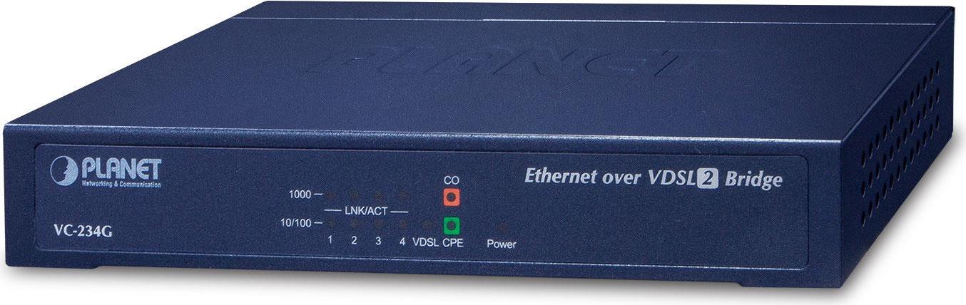 Planet VC-234g - Netzwerkextender - 1gbe, Ethernet Over Vdsl2 - 10basE-T, 100basE-Tx, 1000basE-T, Vdsl2 - 4 X RJ-45 / RJ-11 - Bis Zu 1,4 Km (vC-234g)