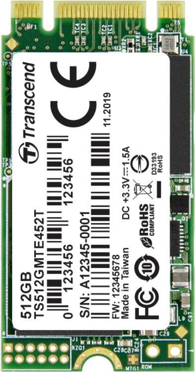 Transcend Mte452t 512 Gb Interne M.2 Pcie Nvme Ssd 2242 M.2 Nvme Pcie 3.0 X2 Retail Ts512gmte452t (ts512gmte452t)