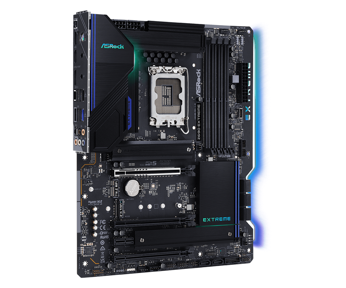 Asrock Z690 Extreme - Motherboard - Atx - Lga1700-Sockel - Z690 Chipsatz - UsB-C Gen2, Usb 3,2 Gen 1, Usb 3,2 Gen 2, UsB-C Gen 2x2 - Gigabit Lan, 2,5