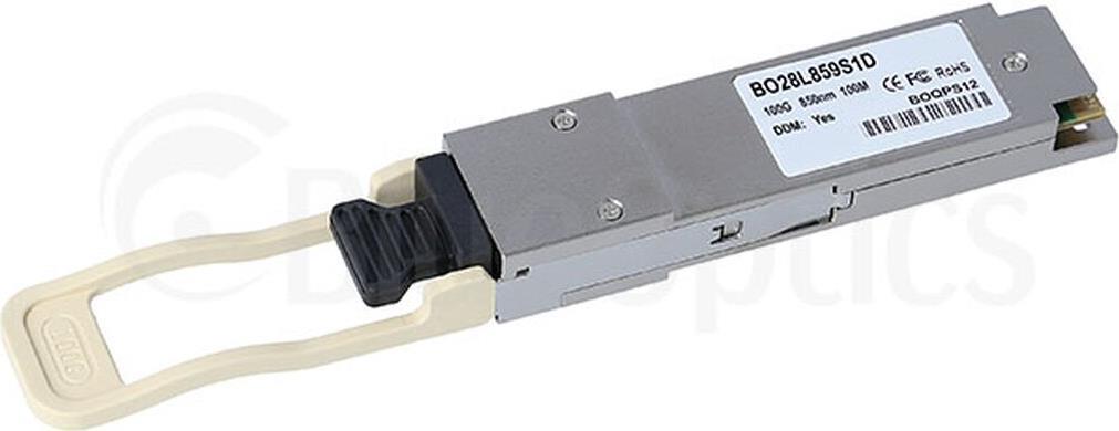 Blueoptics 10401. Sfp TransceiveR-Typ: Faseroptik, Maximale Datenübertragungsrate: 100000 Mbit/s, Schnittstelle: Qsfp28. Anzahl Enthaltener Produkte: