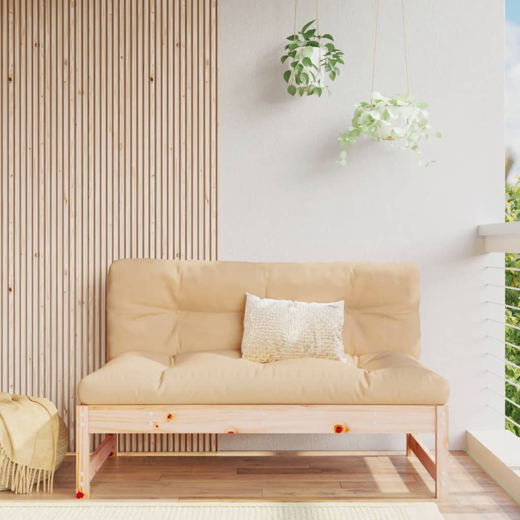 Divano Centrale Da Giardino 120x80 Cm In Legno Massello Di Pino