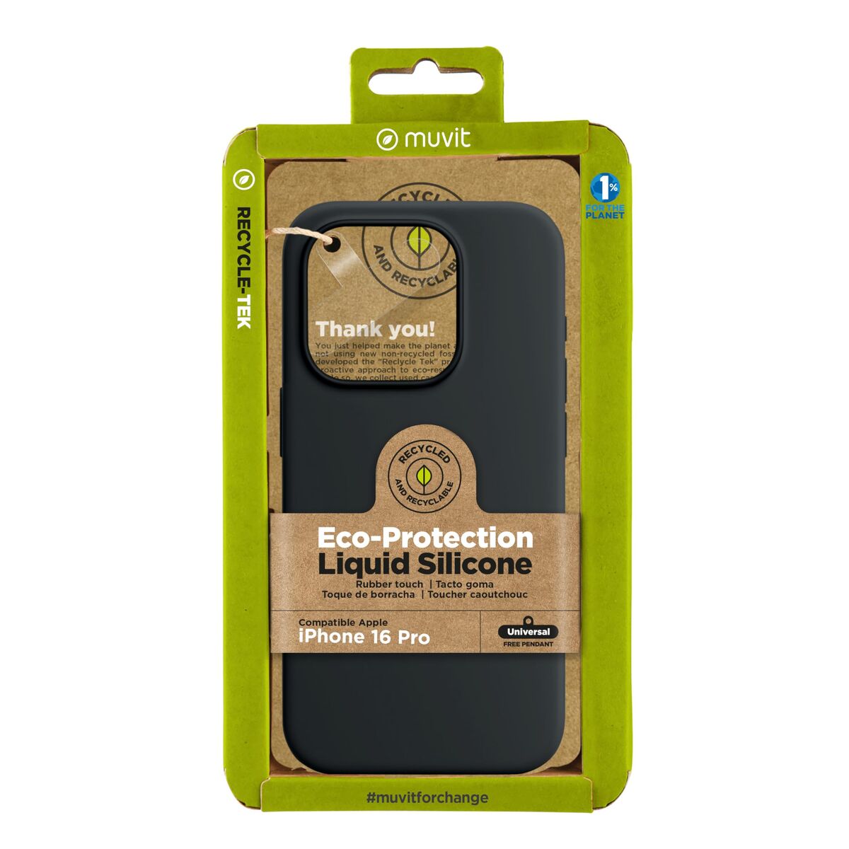 Custodia Per Cellulare Muvit For Change Iphone 16 Pro Nero