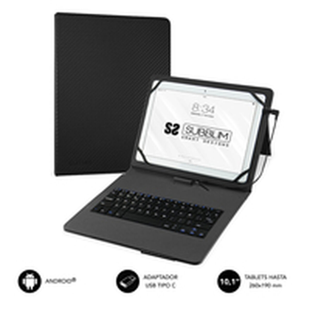 Custodia Per Tablet E Tastiera Subblim SuB-Kt1-Usb001 Nero Qwerty In Spagnolo - Image 6