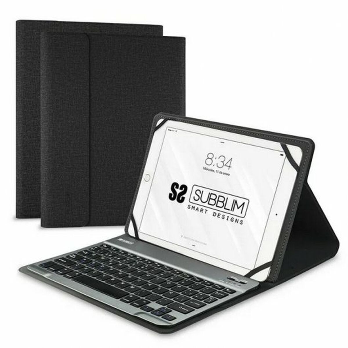 Custodia Per Tablet E Tastiera Subblim SuB-Kt2-Bt0001 Nero Grigio Qwerty In Spagnolo