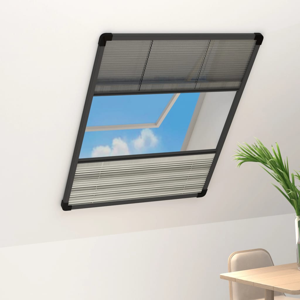 Zanzariera Plissettata In Alluminio 60x80 Cm Con Tendina