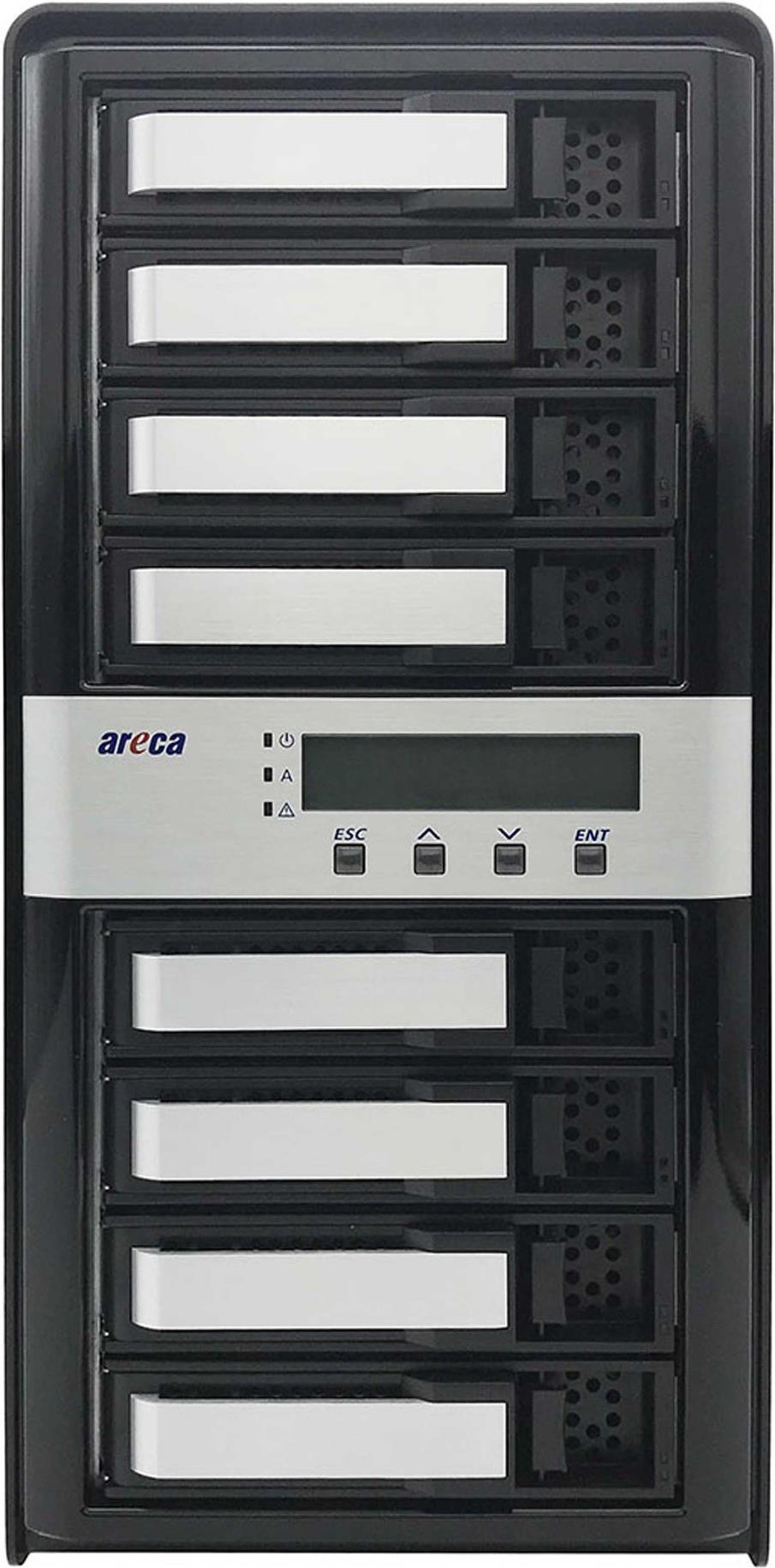 Areca ArC-8050t3U-8 Nas & Speicherserver Tower Eingebauter EtherneT-Anschluss Schwarz (arC-8050t3U-8)