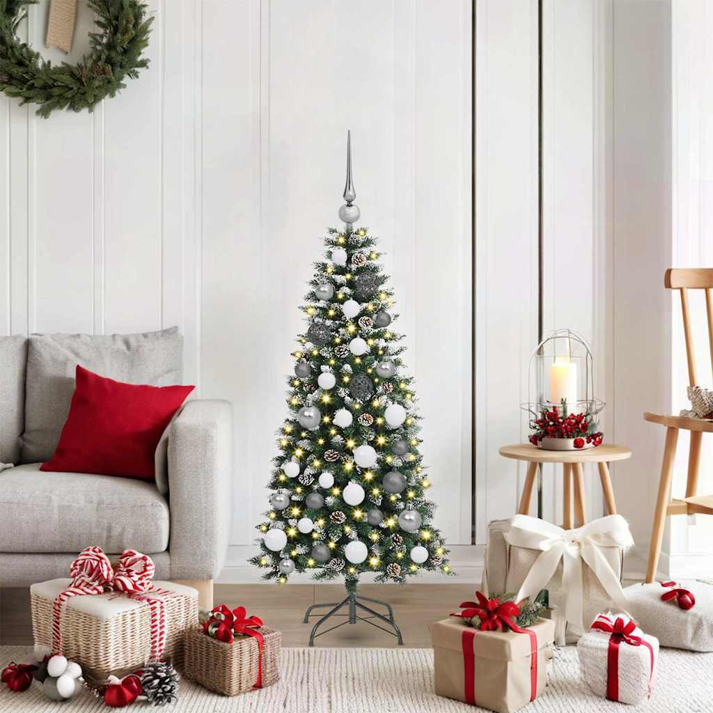 Albero Di Natale Artificiale Con 150 Led Verde 120 cm
