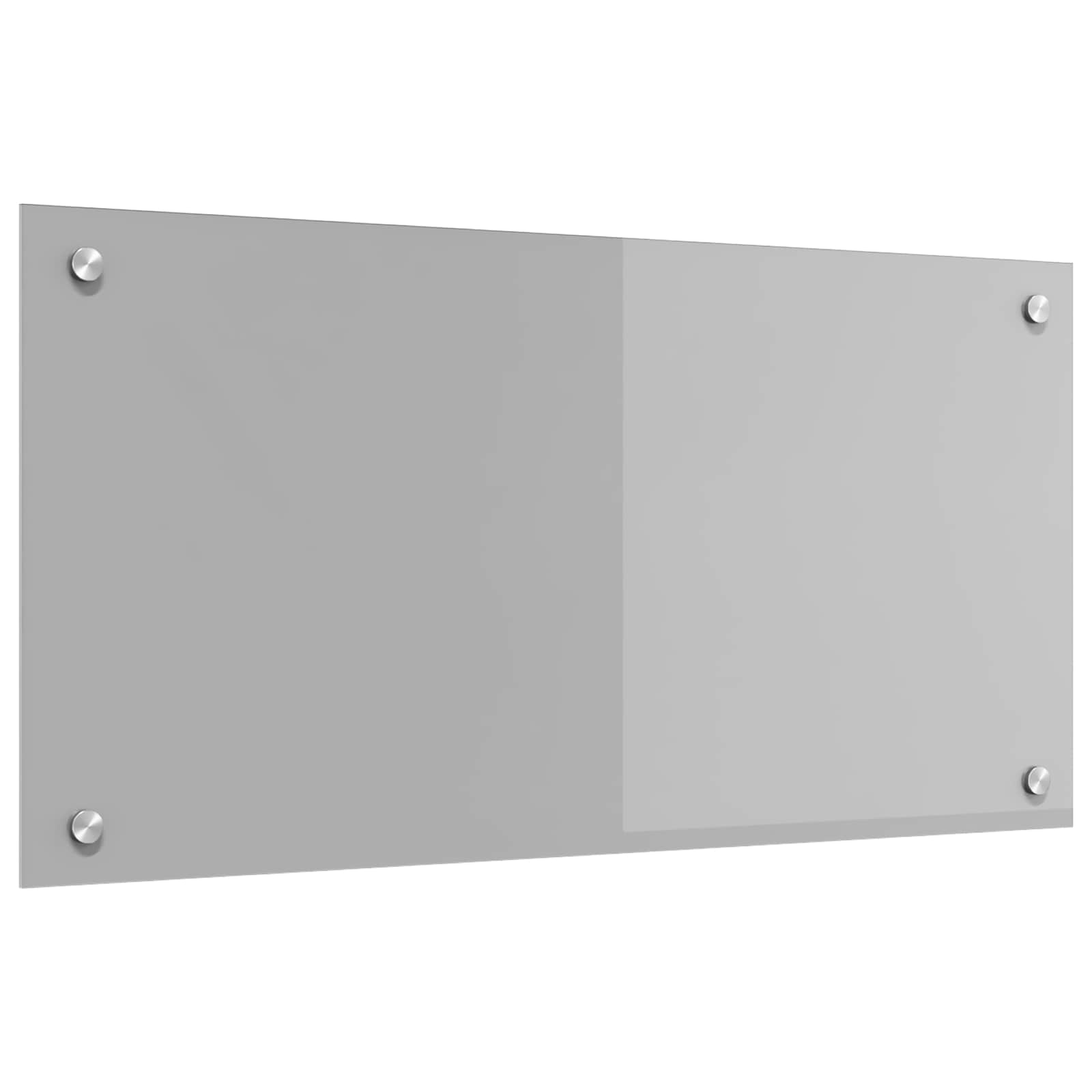 Rivestimento Da Cucina Grigio Chiaro 80 X 40 Cm Vetro Temperato