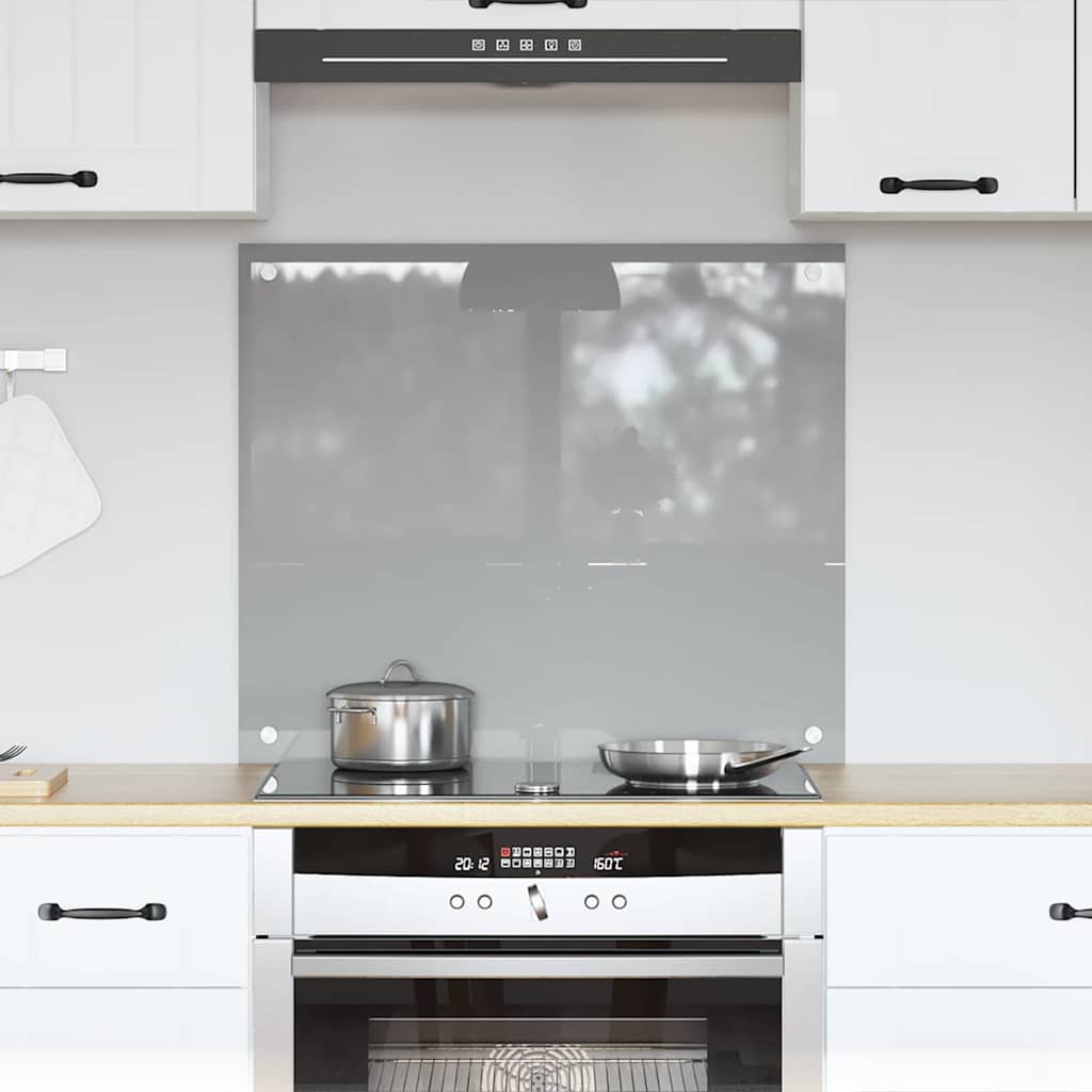 Rivestimento Da Cucina Grigio Chiaro 70 X 60 Cm Vetro Temperato