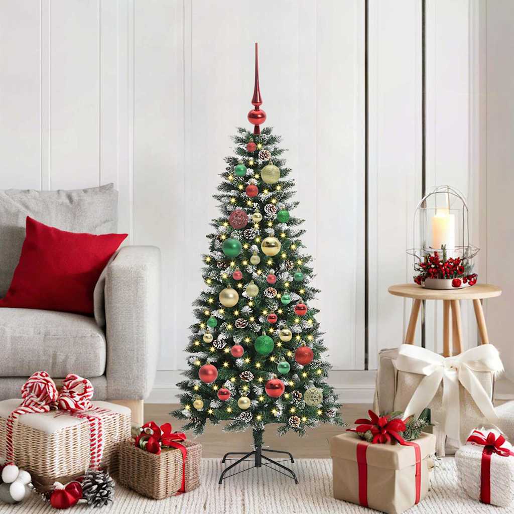 Albero Di Natale Artificiale Con 150 Led Verde 120 cm