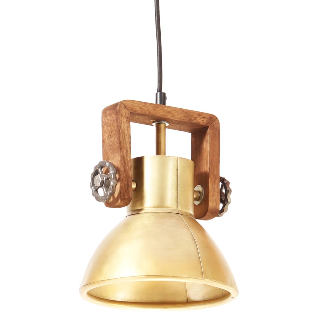 Lampada A Sospensione Industriale 25 W Ottone Rotonda 19 Cm E27