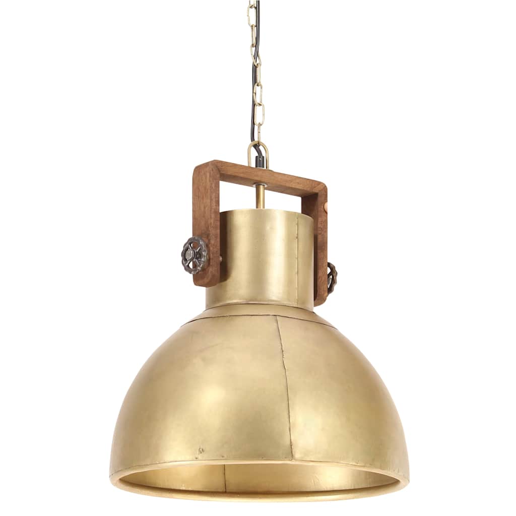 Lampada A Sospensione Industriale 25 W Ottone Rotonda 40 Cm E27