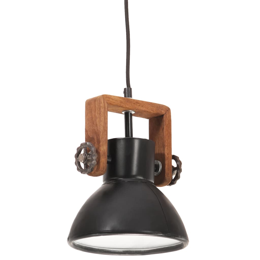 Lampada A Sospensione Industriale 25 W Nera Rotonda 19 Cm E27