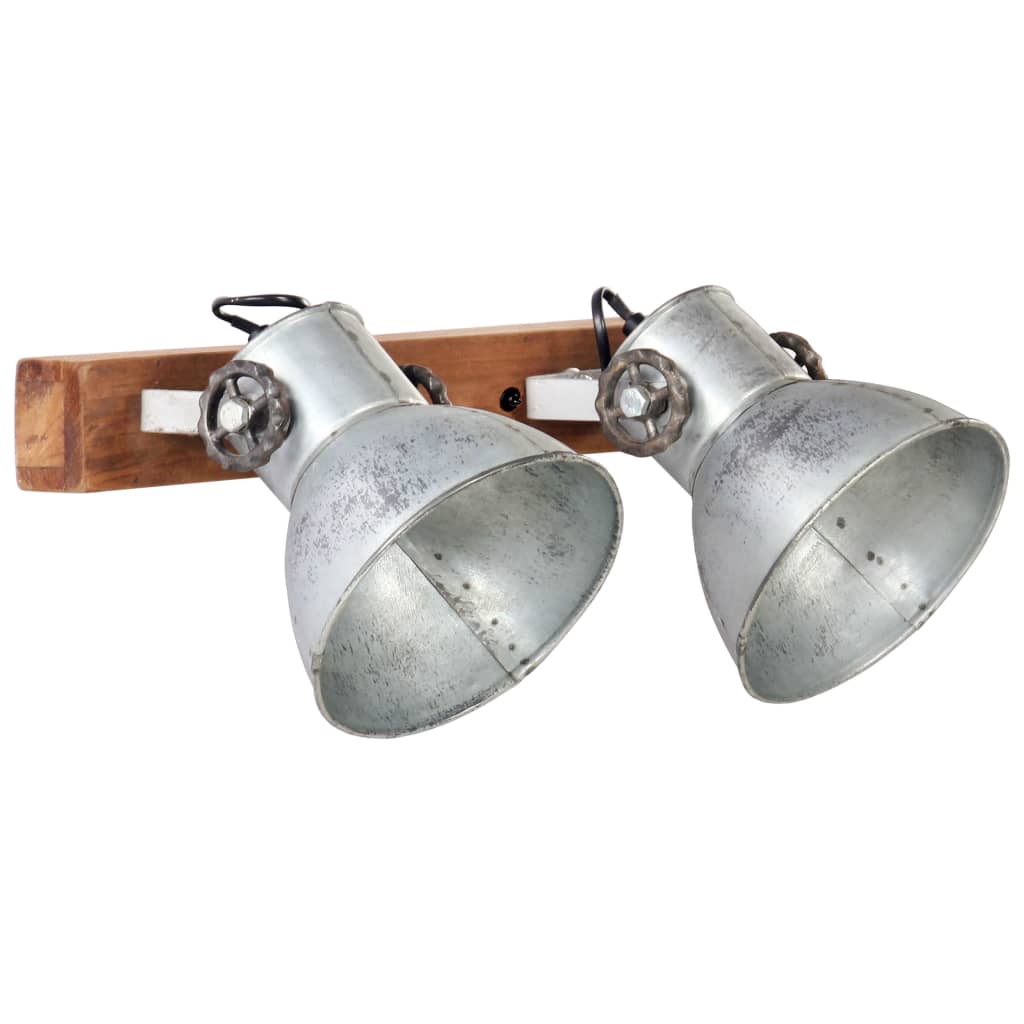 Lampada Da Parete In Stile Industriale Argento 45x25 Cm E27