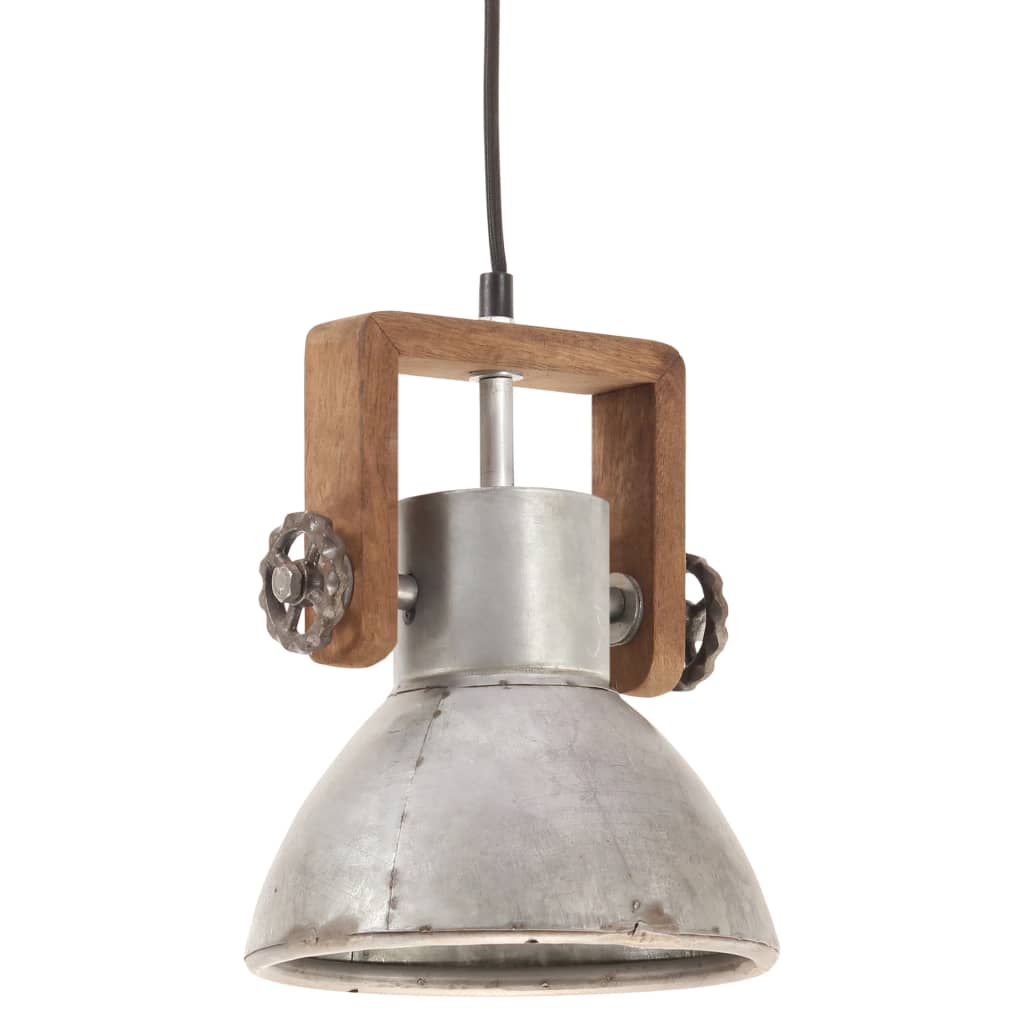 Lampada A Sospensione Industriale 25 W Argento Rotonda 19cm E27