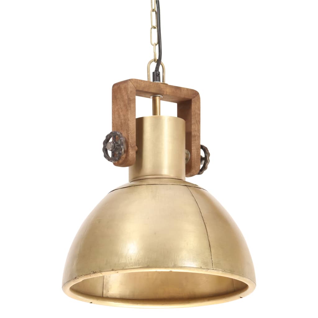 Lampada A Sospensione Industriale 25 W Ottone Rotonda 30 Cm E27
