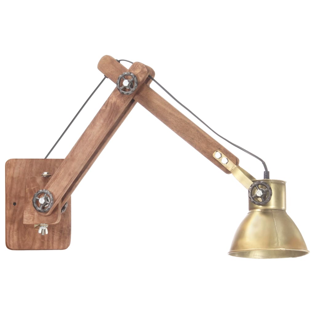 Lampada Da Parete Stile Industriale Ottone Rotonda E27