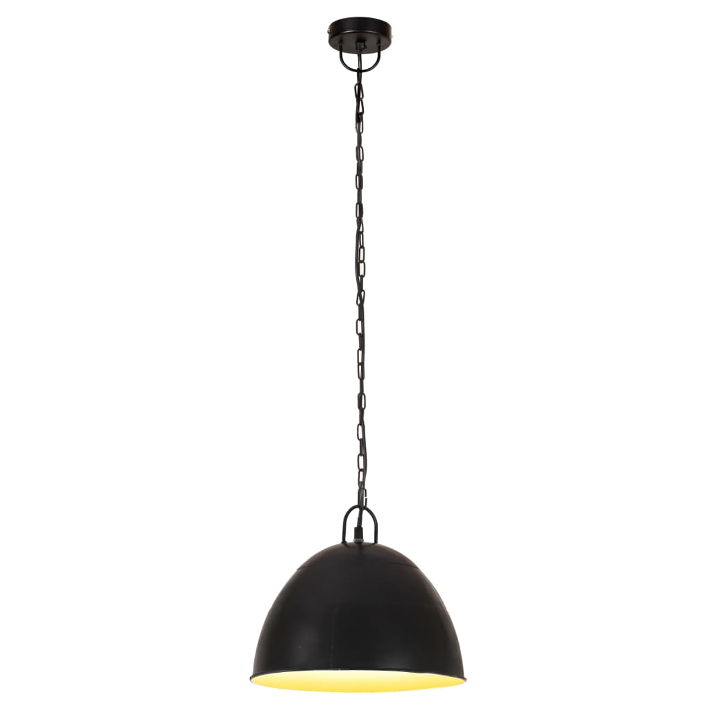 Lampada Industriale Vintage 25 W Nera Rotonda 31 Cm E27