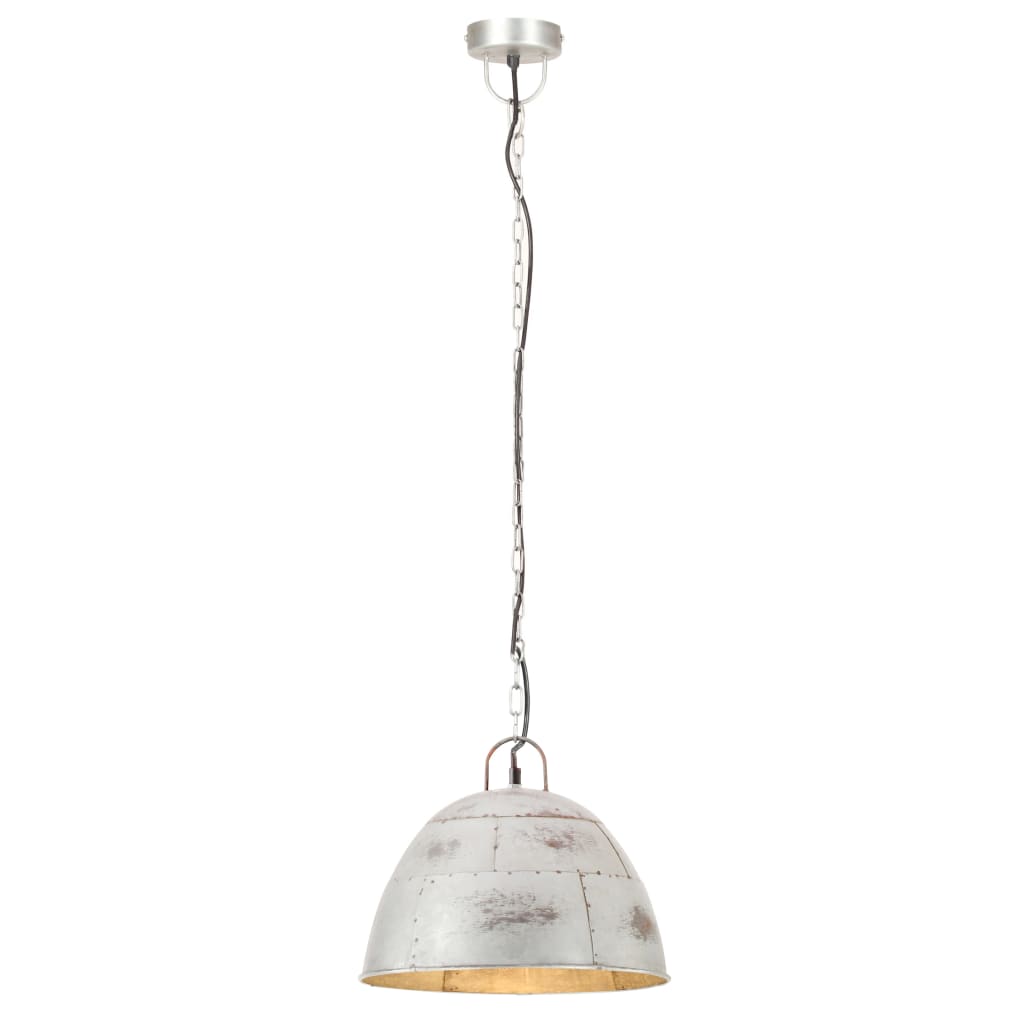 Lampada A Sospensione Vintage 25 W Argento Rotonda 31 Cm E27