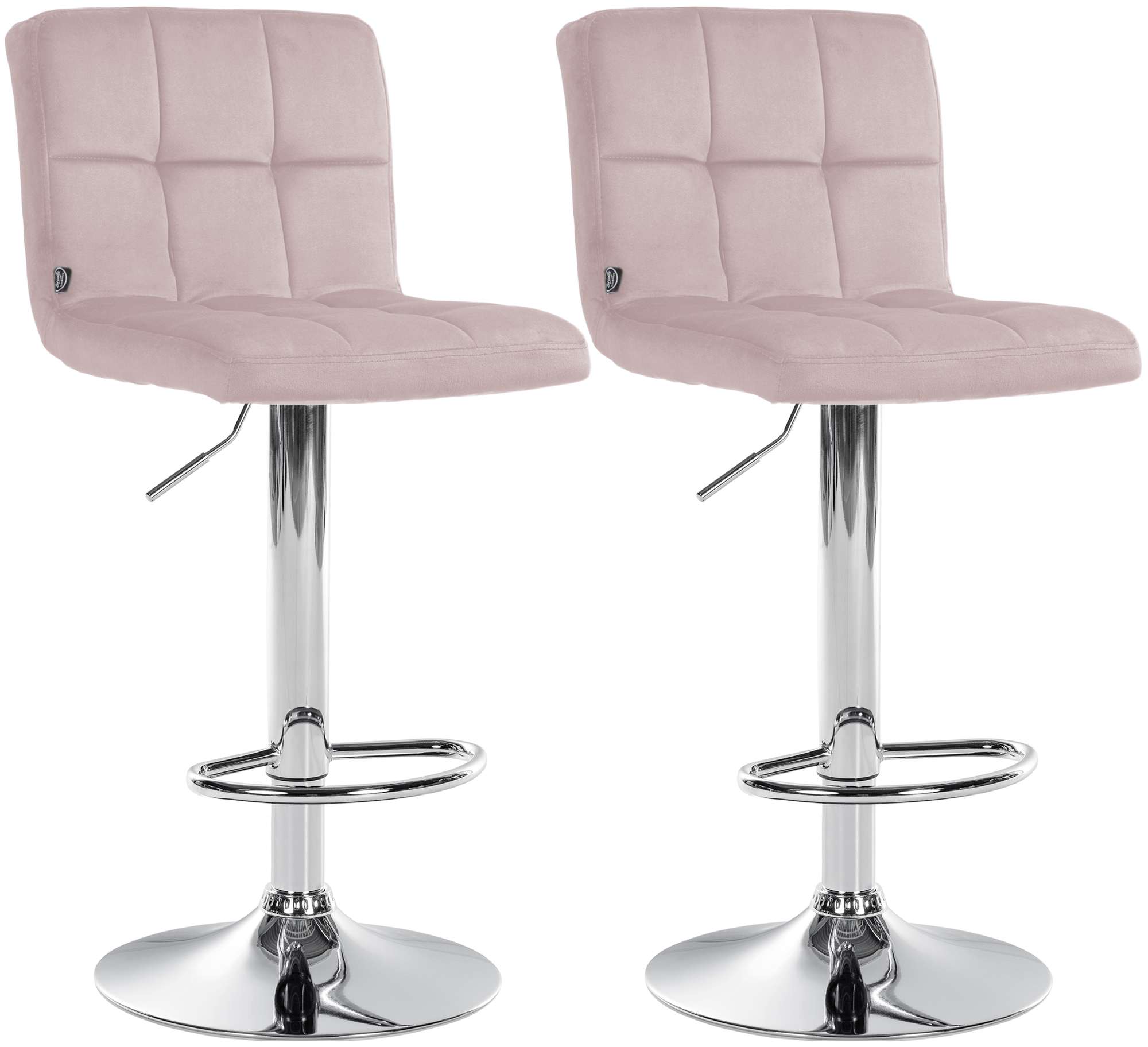 2er Set Barhocker Peru Samt Chrom