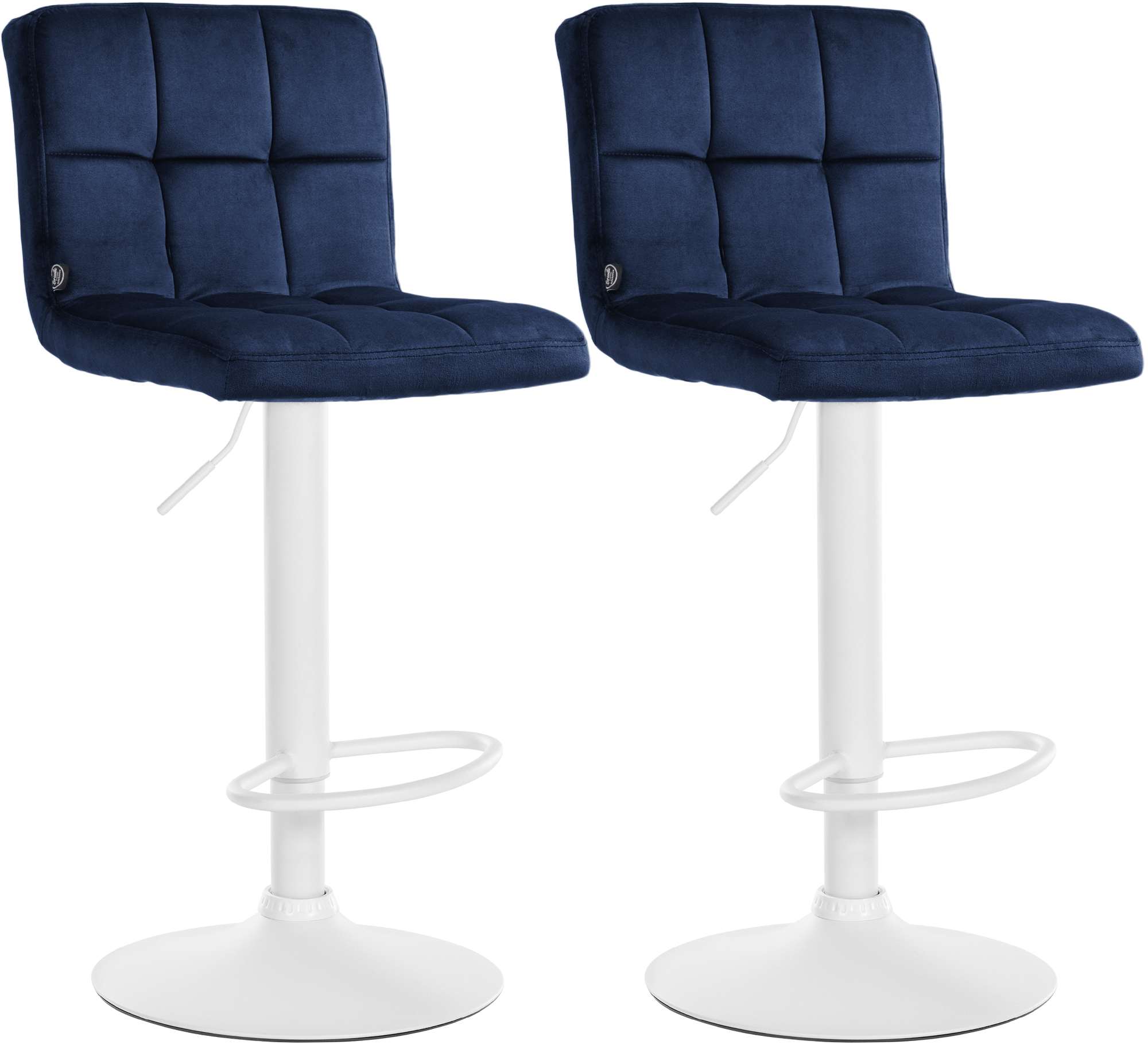 2er Set Barhocker Peru Samt Weiß