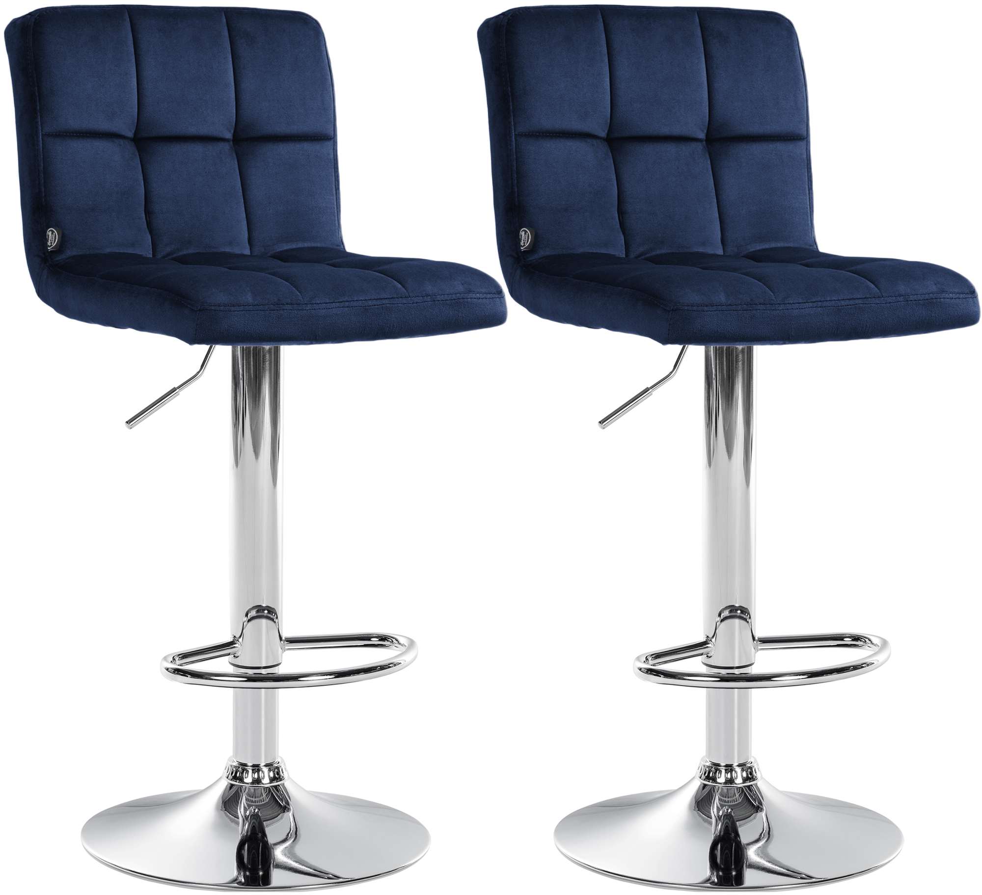 2er Set Barhocker Peru Samt Chrom