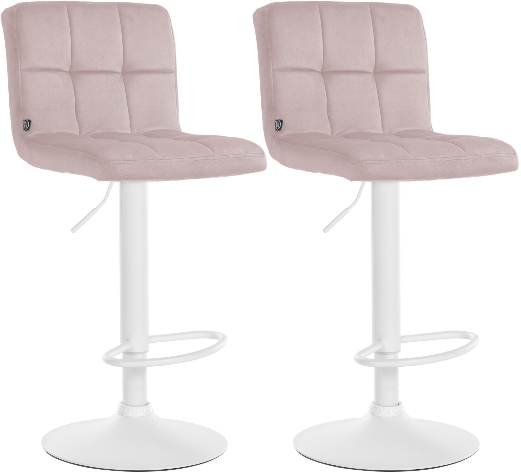 2er Set Barhocker Peru Samt Weiß