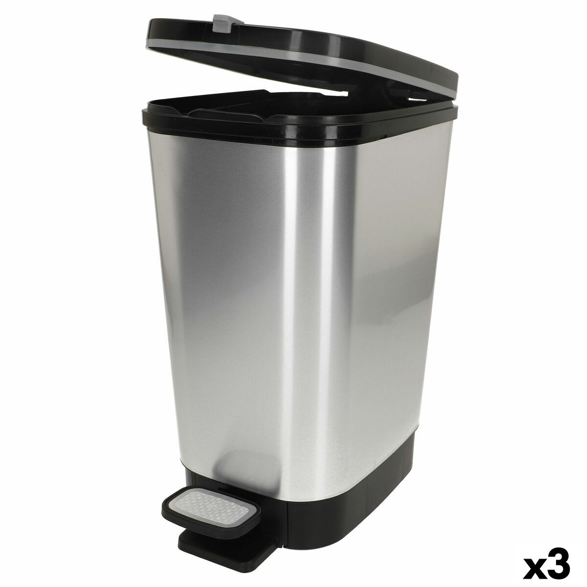 Secchio Della Spazzatura Curver Grigio Plastica 45 L (3 Unità)