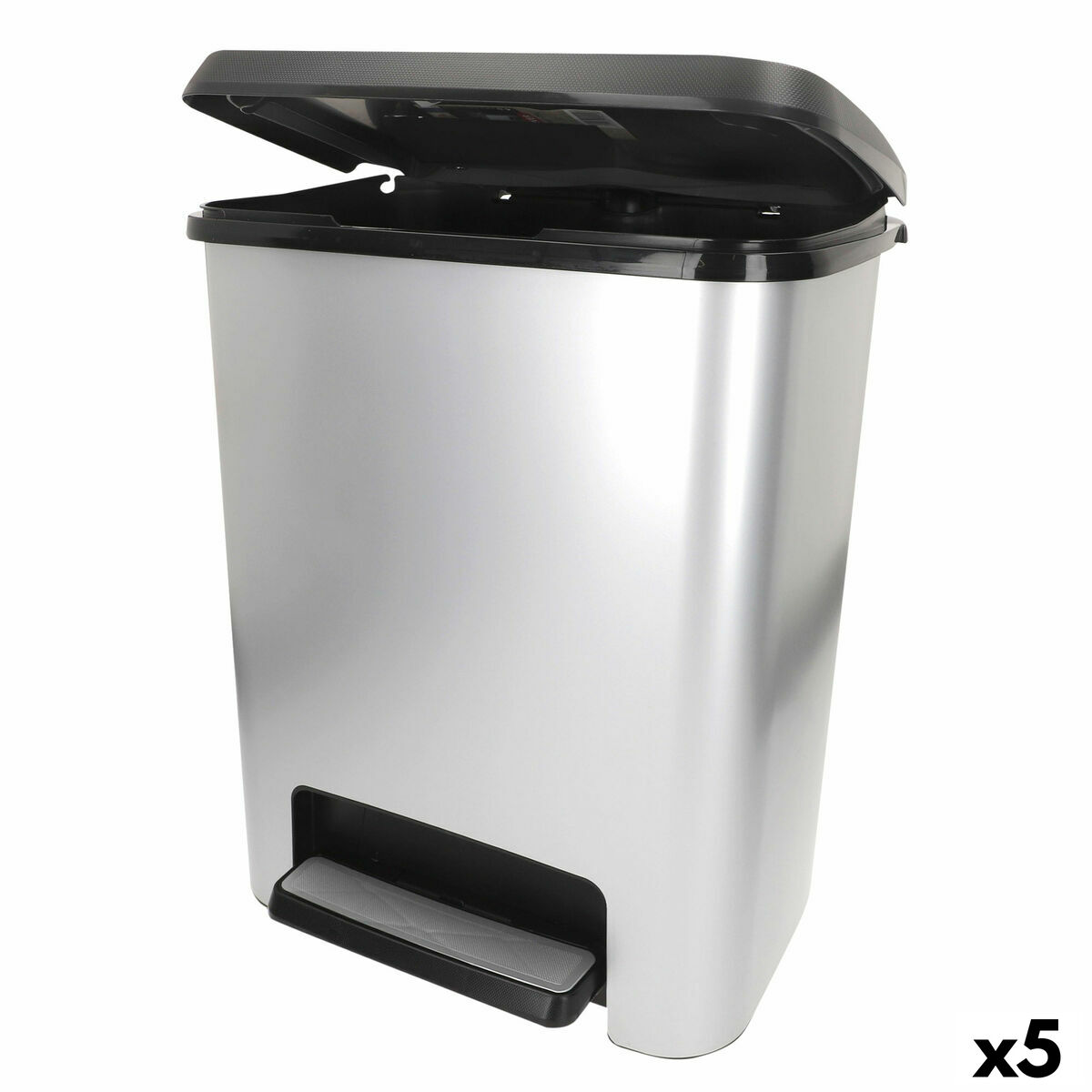 Secchio Della Spazzatura Curver Grigio Plastica 25 L (5 Unità)
