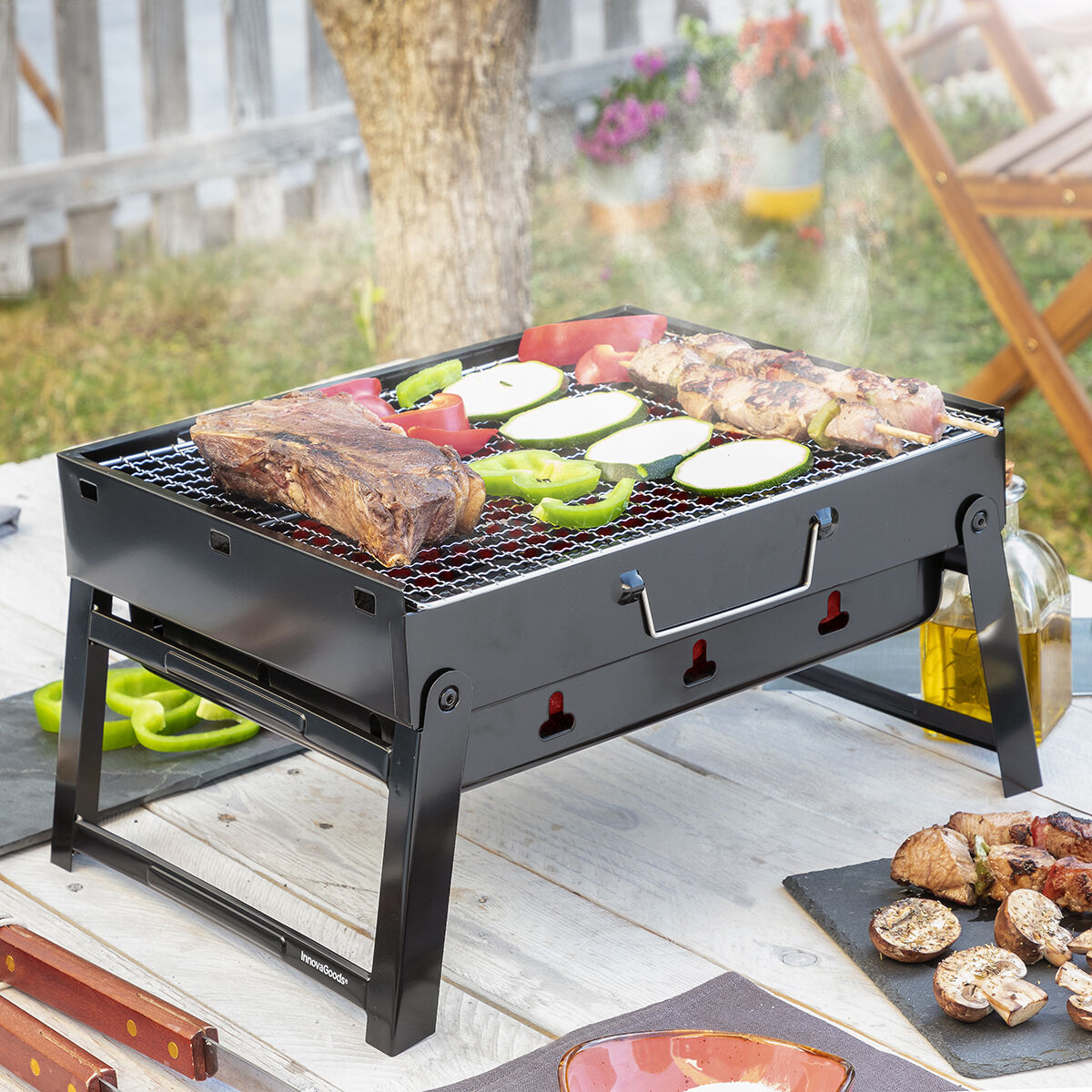 Barbecue Pieghevole Portatile A Carbone Bearbq Innovagoods