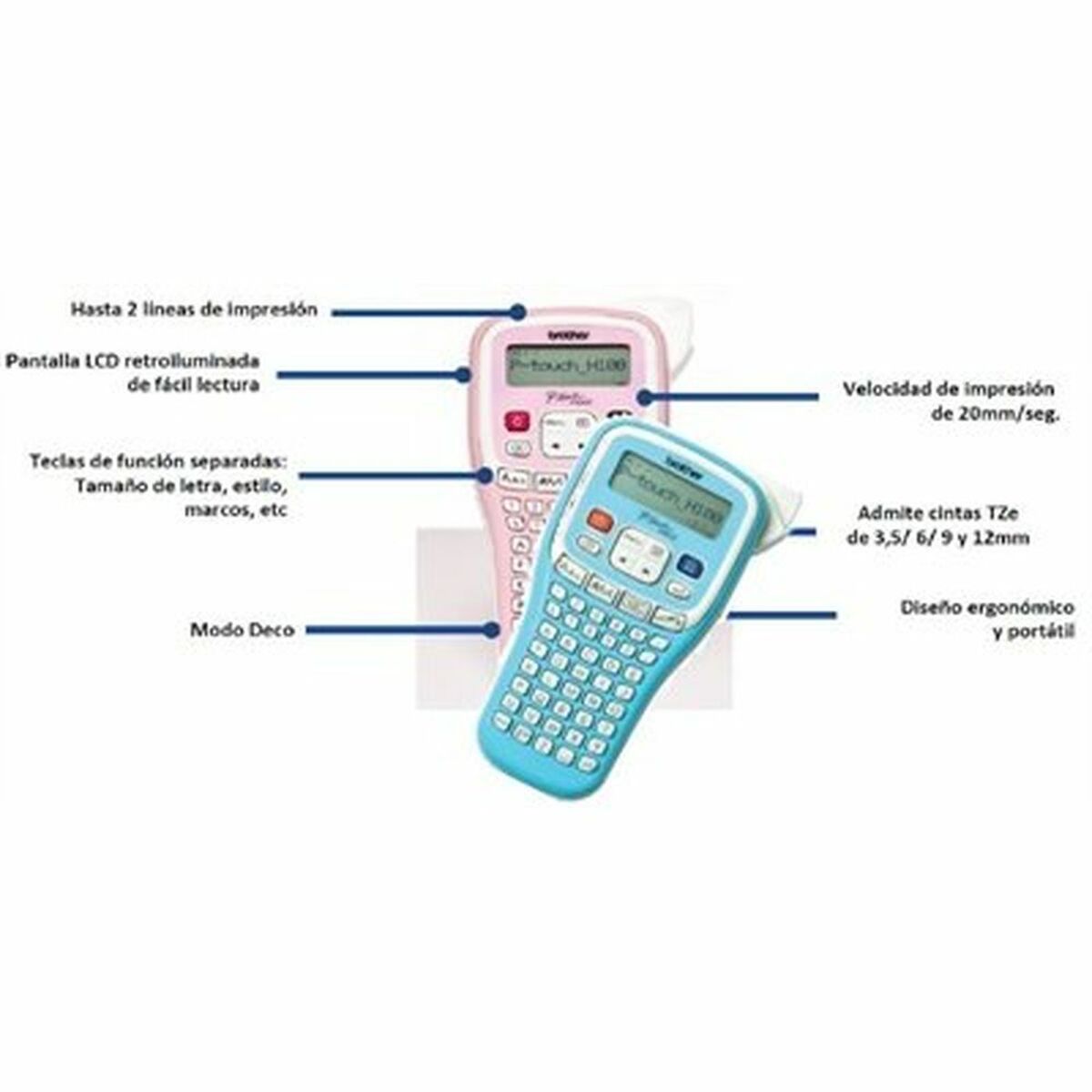 Etichettatrice Elettrica Brother H100lb Azzurro Bianco Nero