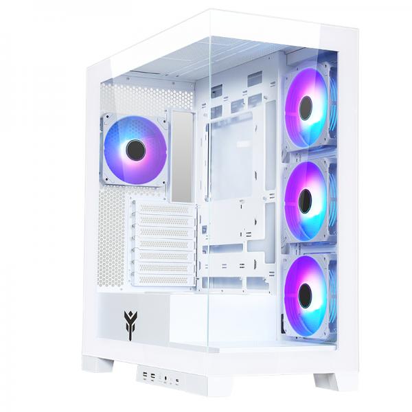 Itek Case Showbui 45w - Gaming  Tower, Atx, 4x12cm Argb Fan,  2xusb3, TypE-C, Side  Front  Panel te