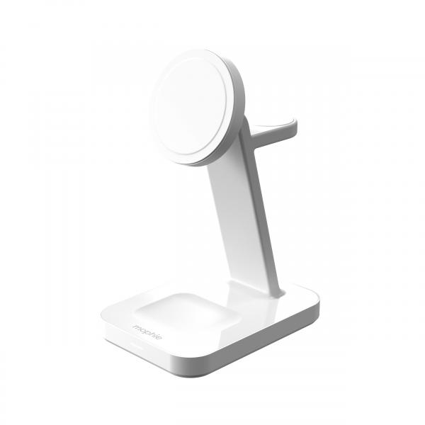 Mophie Snap+ 3-IN-1 Wireless Charge Stand Auricolare, Smartphone, Orologio Intelligente Bianco Usb Carica Wireless Ricarica Rapida Interno (mophie sn