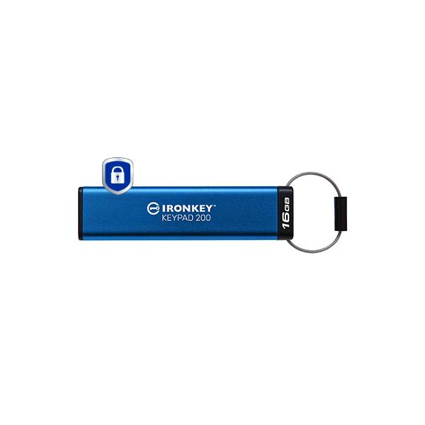 Kingston Technology Ironkey Keypad 200 Unità Flash Usb 16 Gb Usb Tipo A 3.2 Gen 1 (3.1 Gen 1) Blu