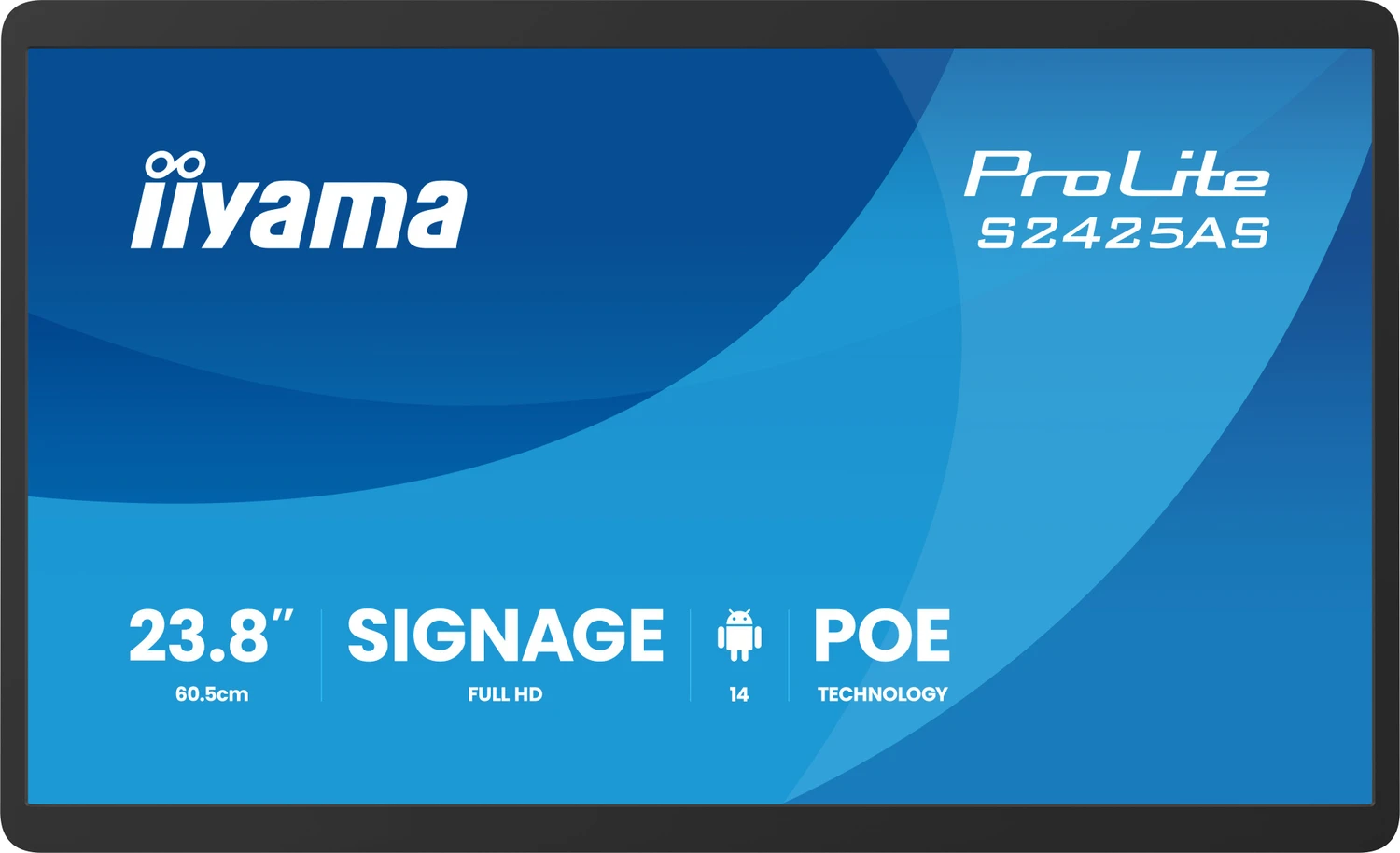 Iiyama Prolite S2425aS-B1p Digital Signige Dispaly 60,5?cm (23,8") Full Hd – Hdmi/usB-C/lan – Schwarz